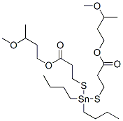 3-methoxybutyl 11,11-dibutyl-3-methyl-7-oxo-2,6-dioxa-10,12-dithia-11-stannapentadecan-15-oate Struktur