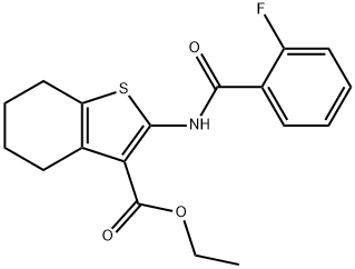 ethyl 2-[(2-fluorobenzoyl)amino]-4,5,6,7-tetrahydro-1-benzothiophene-3-carboxylate Struktur