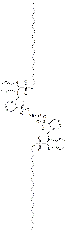 disodium 2-heptadecyl-1-[(sulphonatophenyl)methyl]-1H-benzimidazolesulphonate Struktur