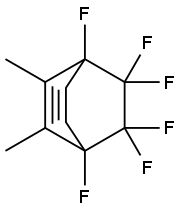 1,4,7,7,8,8-Hexafluoro-2,3-dimethylbicyclo[2.2.2]octa-2,5-diene Struktur