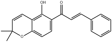 (2E)-1-(5-Hydroxy-2,2-dimethyl-2H-1-benzopyran-6-yl)-3-phenyl-2-propen-1-one Struktur