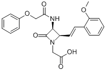 1-AZETIDINEACETIC ACID, 2-[(1E)-2-(2-METHOXYPHENYL)ETHENYL]-4-OXO-3-[(PHENOXYACETYL)AMINO]-, (2R,3S)- Struktur