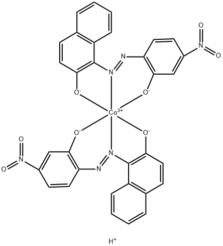 hydrogen bis[1-[(2-hydroxy-4-nitrophenyl)azo]naphthalen-2-olato(2-)]cobaltate(1-) Struktur