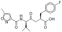 (αR)-4-Fluoro-α-[(3S)-4-Methyl-3-[[(5-Methyl-3-isoxazolyl)carbonyl]aMino]-2-oxopentyl]-benzenepropanoic Acid Struktur