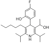 3-Pyridinemethanol, 4-(4-fluoro-2-hydroxyphenyl)-a-methyl-2,6-bis(1-methylethyl)-5-pentyl- Struktur