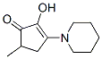 2-Hydroxy-5-methyl-3-(1-piperidinyl)-2-cyclopenten-1-one Struktur