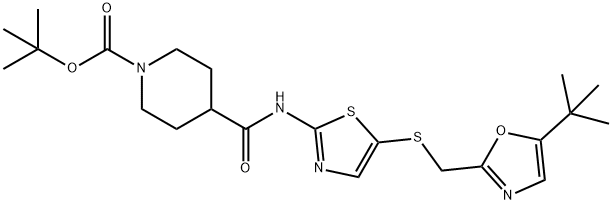 tert-butyl 4-((5-((5-tert-butyloxazol-2-yl) Methylthio)thiazol-2-yl)carbaMoyl)piperidine-1-carboxylate