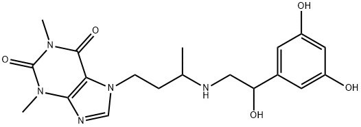 7-[3-[[2-(3,5-Dihydroxyphenyl)-2-hydroxyethyl]amino]butyl]-3,7-dihydro-1,3-dimethyl-1H-purine-2,6-dione Struktur