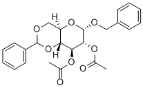 BENZYL 2,3-DI-O-ACETYL-4,6-O-BENZYLIDEN-ALPHA-D-GLUCOPYRANOSIDE Struktur