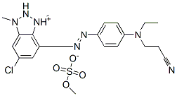 5-chloro-7-[[4-[(2-cyanoethyl)ethylamino]phenyl]azo]-1,3-dimethyl-1H-benzotriazolium methyl sulphate Struktur