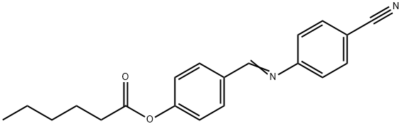 Hexanoic acid 4-[(4-cyanophenyl)iminomethyl]phenyl ester Struktur
