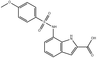 7-{[(4-METHOXYPHENYL)SULFONYL]AMINO}-1H-INDOLE-2-CARBOXYLICACID
 Struktur