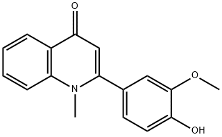 2-(4-Hydroxy-3-methoxyphenyl)-1-methylquinolin-4(1H)-one Struktur