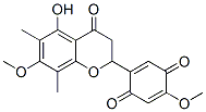 (-)-2-(3,4-Dihydro-5-hydroxy-7-methoxy-6,8-dimethyl-4-oxo-2H-1-benzopyran-2-yl)-5-methoxy-2,5-cyclohexadiene-1,4-dione Struktur