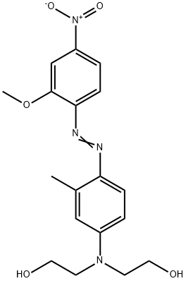 2-[2-hydroxyethyl-[4-(2-methoxy-4-nitro-phenyl)diazenyl-3-methyl-phenyl]amino]ethanol Struktur