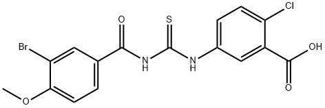 5-[[[(3-BROMO-4-METHOXYBENZOYL)AMINO]THIOXOMETHYL]AMINO]-2-CHLORO-BENZOIC ACID Struktur
