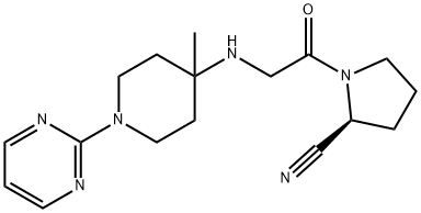 (2S)-1-[[[4-METHYL-1-(2-PYRIMIDINYL)-4-PIPERIDINYL]AMINO]ACETYL]-2-PYRROLIDINECARBONITRILE Struktur