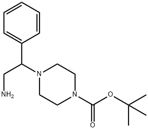 T-BUTYL-4-(2-AMINO-1-PHENYLETHYL)PIPERAZINE CARBOXYLATE Struktur