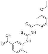 3-[[[(3-ETHOXYBENZOYL)AMINO]THIOXOMETHYL]AMINO]-4-METHYL-BENZOIC ACID Struktur