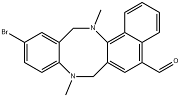 11-BROMO-8,14-DIMETHYL-7,8,13,14-TETRAHYDROBENZO[F]NAPHTHO[1,2-B][1,5]DIAZOCINE-5-CARBALDEHYDE Struktur