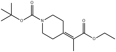 tert-butyl 4-(1-ethoxy-1-oxopropan-2
-ylidene)piperidine-1-carboxylate Struktur