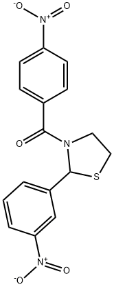 Thiazolidine, 3-(4-nitrobenzoyl)-2-(3-nitrophenyl)- (9CI) Struktur