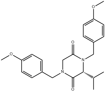 (S)-N,N'-Bis(p-methoxybenzyl)-3-isopropyl-piperazine-2,5-dione Struktur