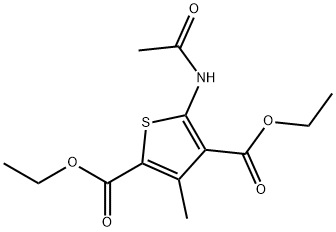 2-Acetylamino-4-methyl-3,5-thiophenedicarboxylic acid diethyl ester Struktur