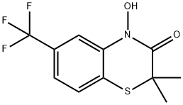 4-Hydroxy-2,2-dimethyl-6-(trifluoromethyl)-2H-1,4-benzothiazin-3(4H)-one Struktur