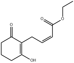 2-Butenoic acid, 4-(2-hydroxy-6-oxo-1-cyclohexen-1-yl)-, ethyl ester, (2Z)- (9CI) Struktur