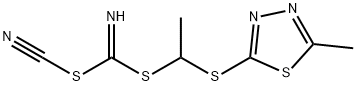 METHYL [(5-METHYL-1,3,4-THIADIAZOL-2-YLTHIO)METHYL] CYANOCARBONIMIDODITHIOATE Structure