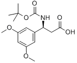 (S)-3-((叔丁氧基羰基)氨基)-3-(3,5-二甲氧基苯基)丙酸 結構式
