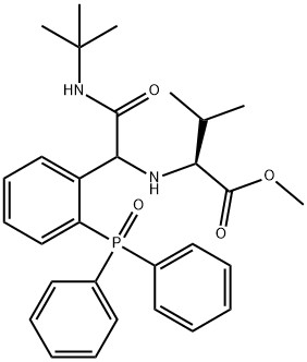 L-Valine, N-[2-[(1,1-dimethylethyl)amino]-1-[2-(diphenylphosphinyl)phenyl]-2-oxoethyl]-, methyl ester (9CI) Struktur