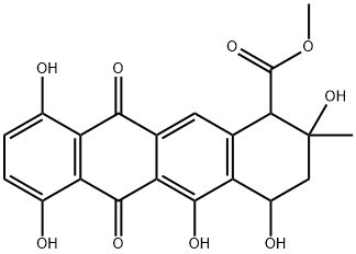 1,2,3,4,6,11-Hexahydro-2,4,5,7,10-pentahydroxy-2-methyl-6,11-dioxo-1-naphthacenecarboxylic acid methyl ester Struktur