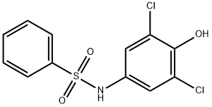 N-(3,5-dichloro-4-hydroxyphenyl)benzenesulphonamide Struktur