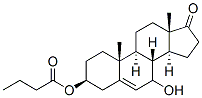 Androst-5-en-17-one,7-hydroxy-3-(1-oxobutoxy)-,(3beta)-(9CI) Struktur