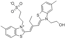 5,5'-DIMETHYL-9-ETHYL-3-(2-HYDROXY-ETHYL)-3'-(3-SULFOPROPYL)THIACARBOCYANINE BETAINE Struktur