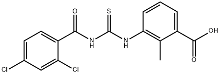 3-[[[(2,4-DICHLOROBENZOYL)AMINO]THIOXOMETHYL]AMINO]-2-METHYL-BENZOIC ACID Struktur