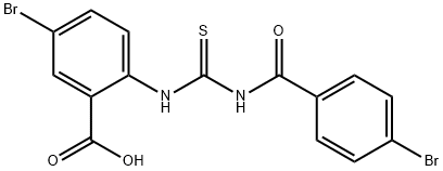 5-BROMO-2-[[[(4-BROMOBENZOYL)AMINO]THIOXOMETHYL]AMINO]-BENZOIC ACID Struktur