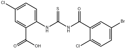 2-[[[(5-BROMO-2-CHLOROBENZOYL)AMINO]THIOXOMETHYL]AMINO]-5-CHLORO-BENZOIC ACID Struktur