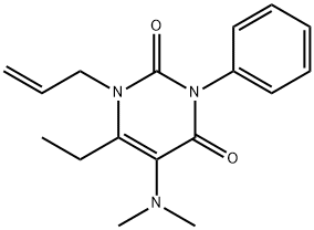 1-Allyl-5-(dimethylamino)-6-ethyl-3-phenyluracil Struktur