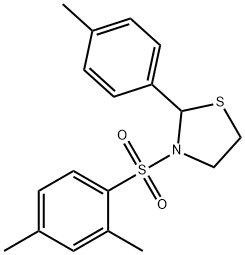 Thiazolidine, 3-[(2,4-dimethylphenyl)sulfonyl]-2-(4-methylphenyl)- (9CI) Struktur