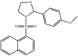 Thiazolidine, 2-(4-methoxyphenyl)-3-(1-naphthalenylsulfonyl)- (9CI) Structure