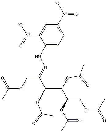 [(2R,3S,4R,5Z)-1,2,4,6-tetraacetyloxy-5-[(2,4-dinitrophenyl)hydrazinyl idene]hexan-3-yl] acetate Struktur