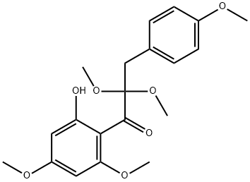 1-(2-Hydroxy-4,6-dimethoxyphenyl)-2,2-dimethoxy-3-(4-methoxyphenyl)-1-propanone Struktur