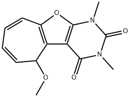 2H-Cyclohepta[4,5]furo[2,3-d]pyrimidine-2,4(3H)-dione,  1,5-dihydro-5-methoxy-1,3-dimethyl-  (9CI) Struktur