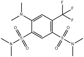 4-Dimethylamino-N,N,N',N'-tetramethyl-6-trifluoromethyl-1,3-benzenedisulfonamide Struktur