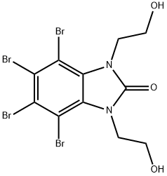 4,5,6,7-tetrabromo-1,3-dihydro-1,3-bis(2-hydroxyethyl)-2H-benzimidazol-2-one Structure