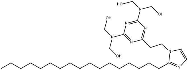 [[6-[2-(2-Heptadecyl-1H-imidazol-1-yl)ethyl]-1,3,5-triazine-2,4-diyl]dinitrilo]tetrakismethanol Struktur