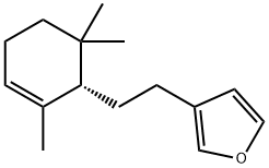 3-[2-[(S)-2,6,6-Trimethyl-2-cyclohexen-1-yl]ethyl]furan Struktur